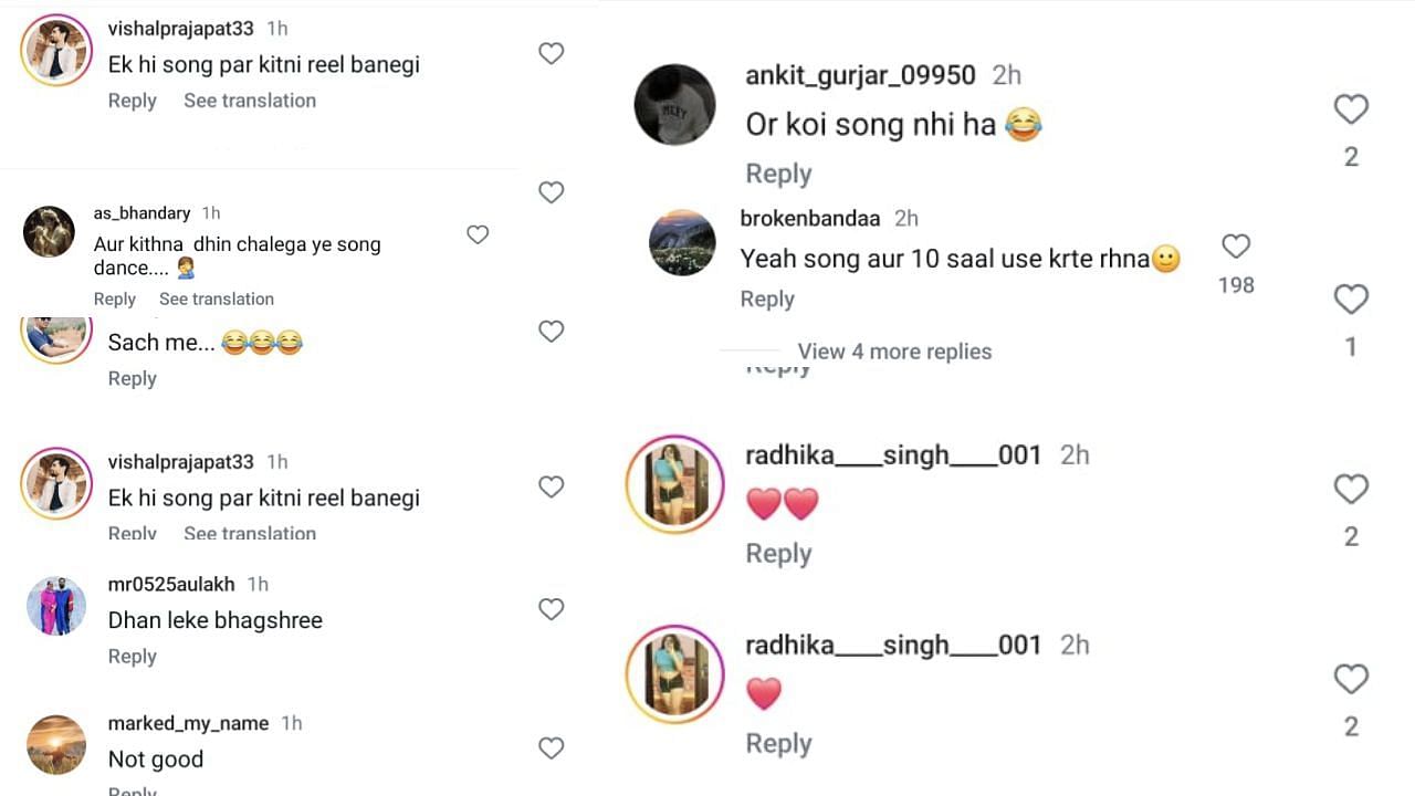 फैंस कमेंट्स (photo credit: instagram/dhanashree9)